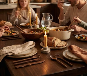 Reusable wooden cutlery set for sustainable living