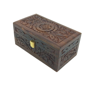 Decorative rosewood memory box for keepsakes and collectibles