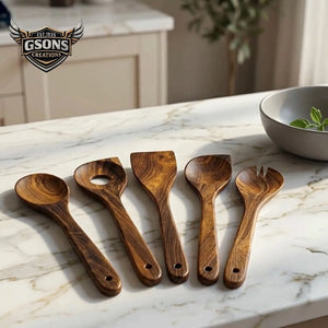 5 Piece Wooden Spoon Set