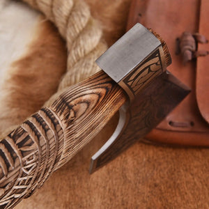 Norse inspired hand forged axe for collectors