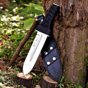 Handmade D2 steel dagger with leather wrapped handle