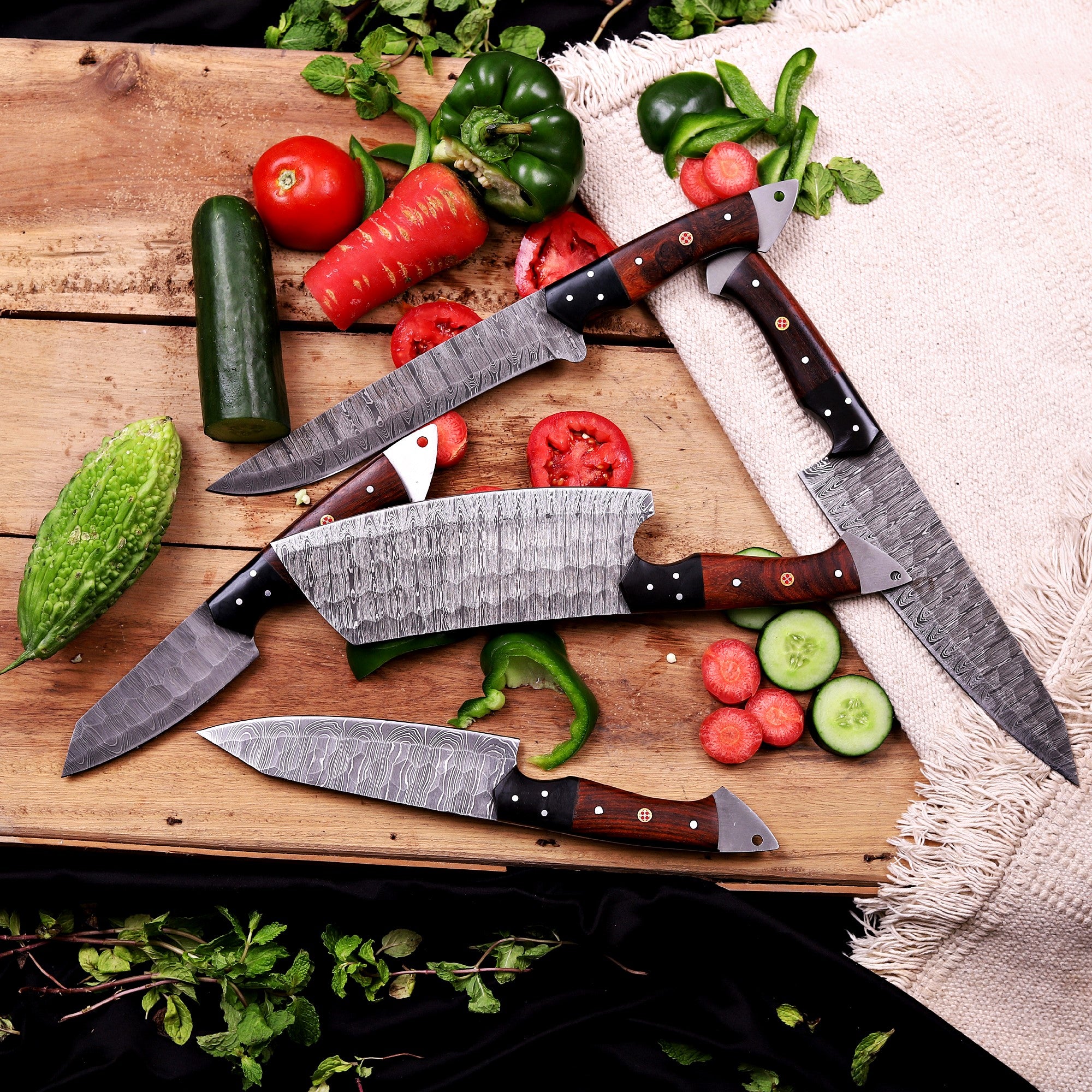 BladeX™ Premium Damascus Kitchen Knife Set