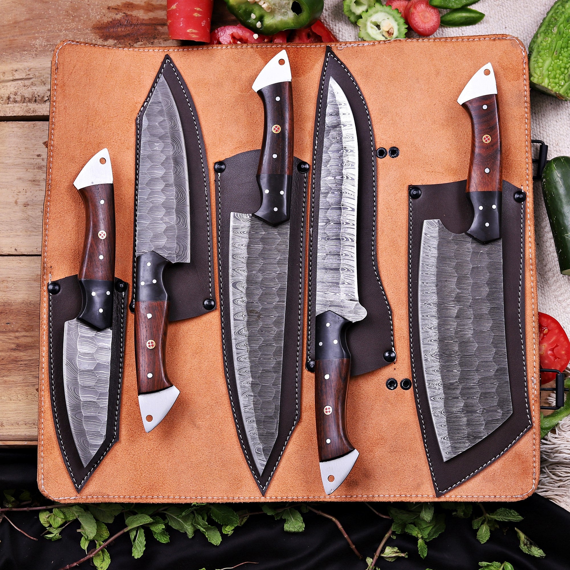 BladeX™ Premium Damascus Kitchen Knife Set