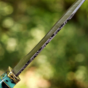 Handmade Damascus Bowie knife crafted by skilled artisans