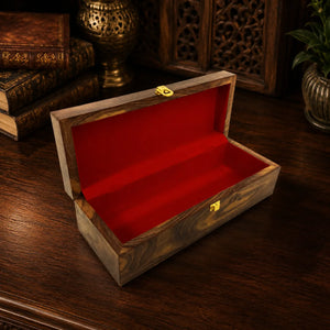 Premium artisan carved wooden gift box for men