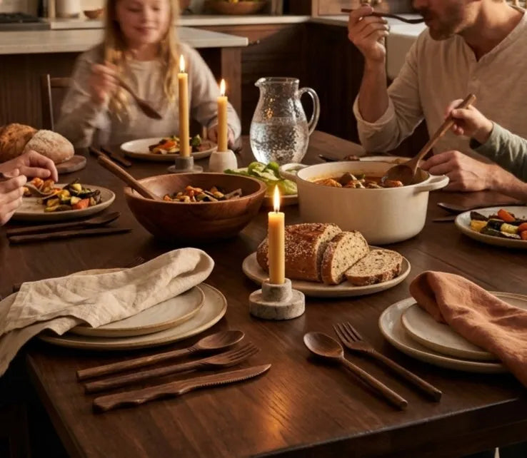 Reusable wooden cutlery set for sustainable living