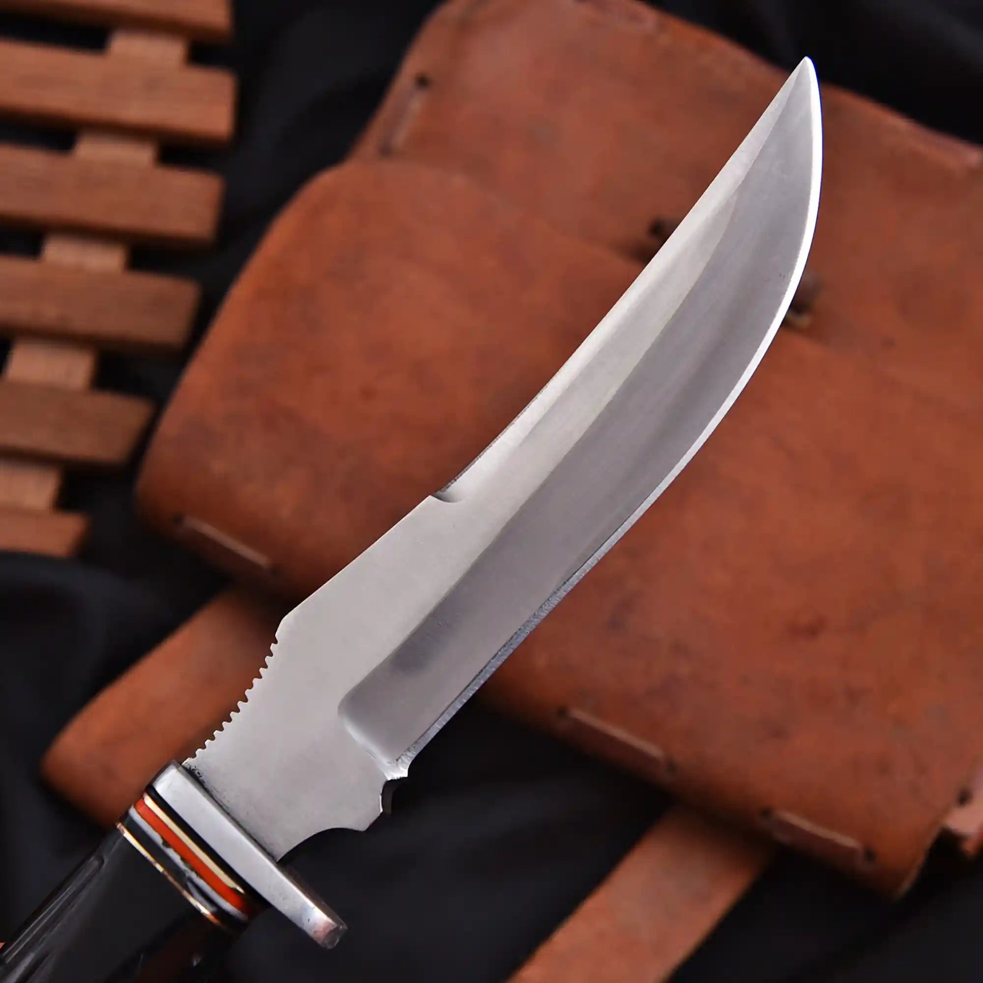 Carbon steel outdoor knife handcrafted by artisans