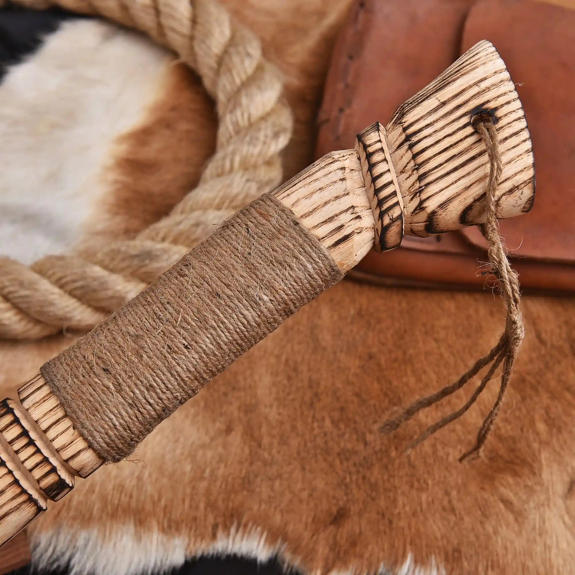 Traditional Viking axe with ash wood handle
