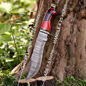 Handmade Damascus Bowie knife crafted by skilled artisans
