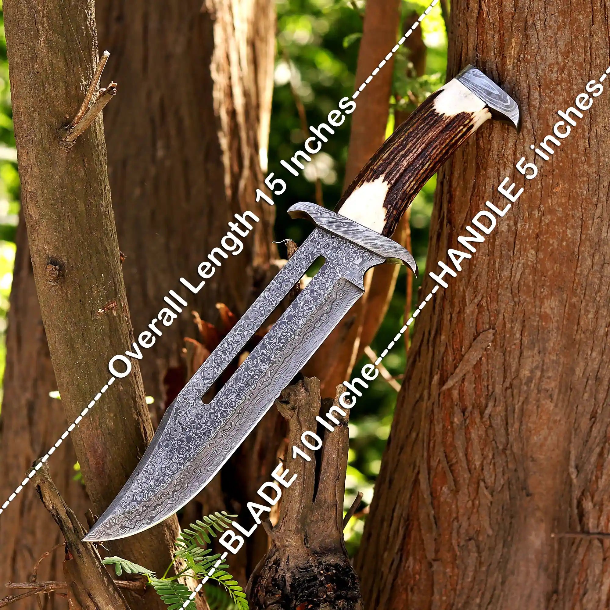 Handmade Damascus Bowie Knife
