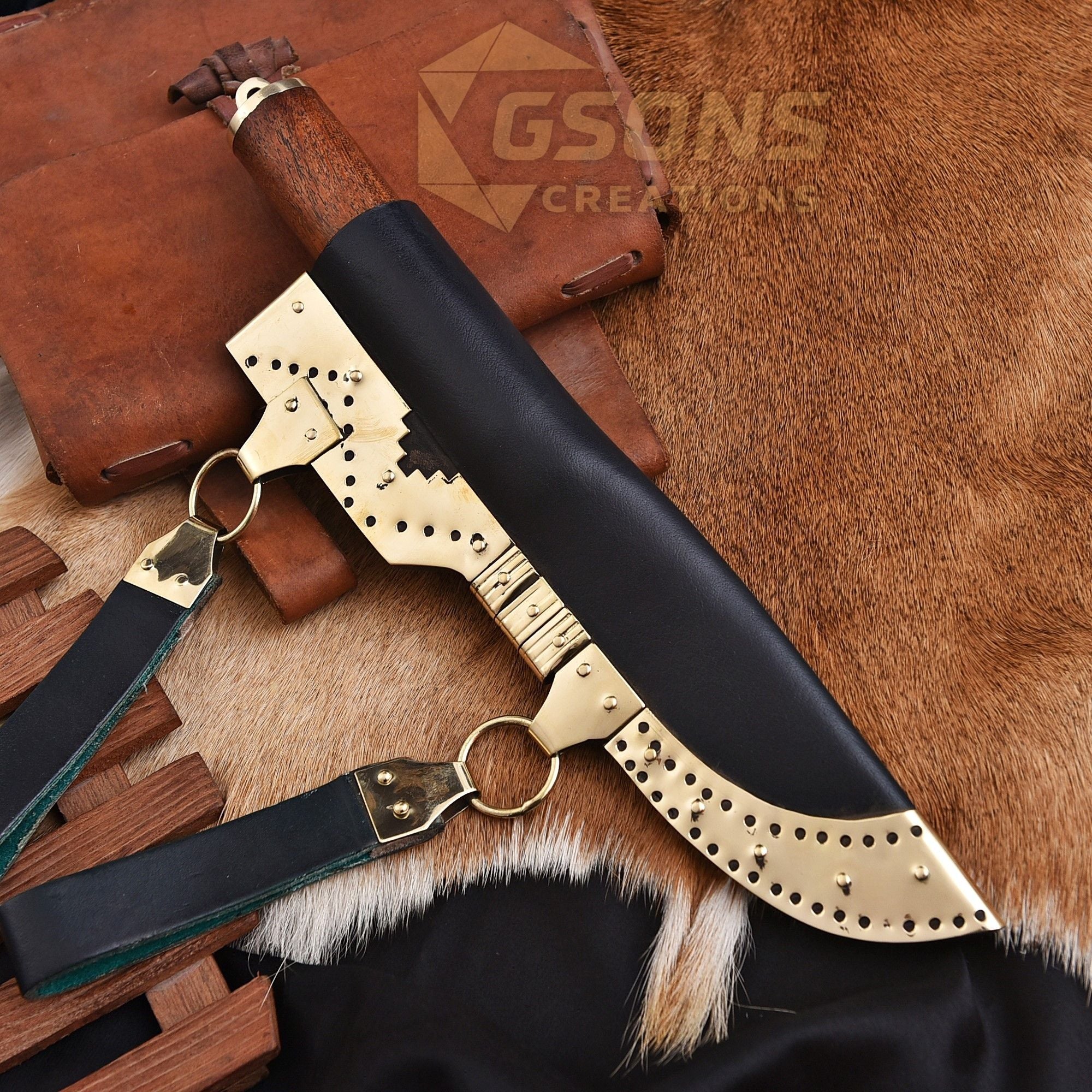 Hand Forged Viking Seax Knife Damascus Steel Bone & Rosewood Handle Handmade Knife Gift