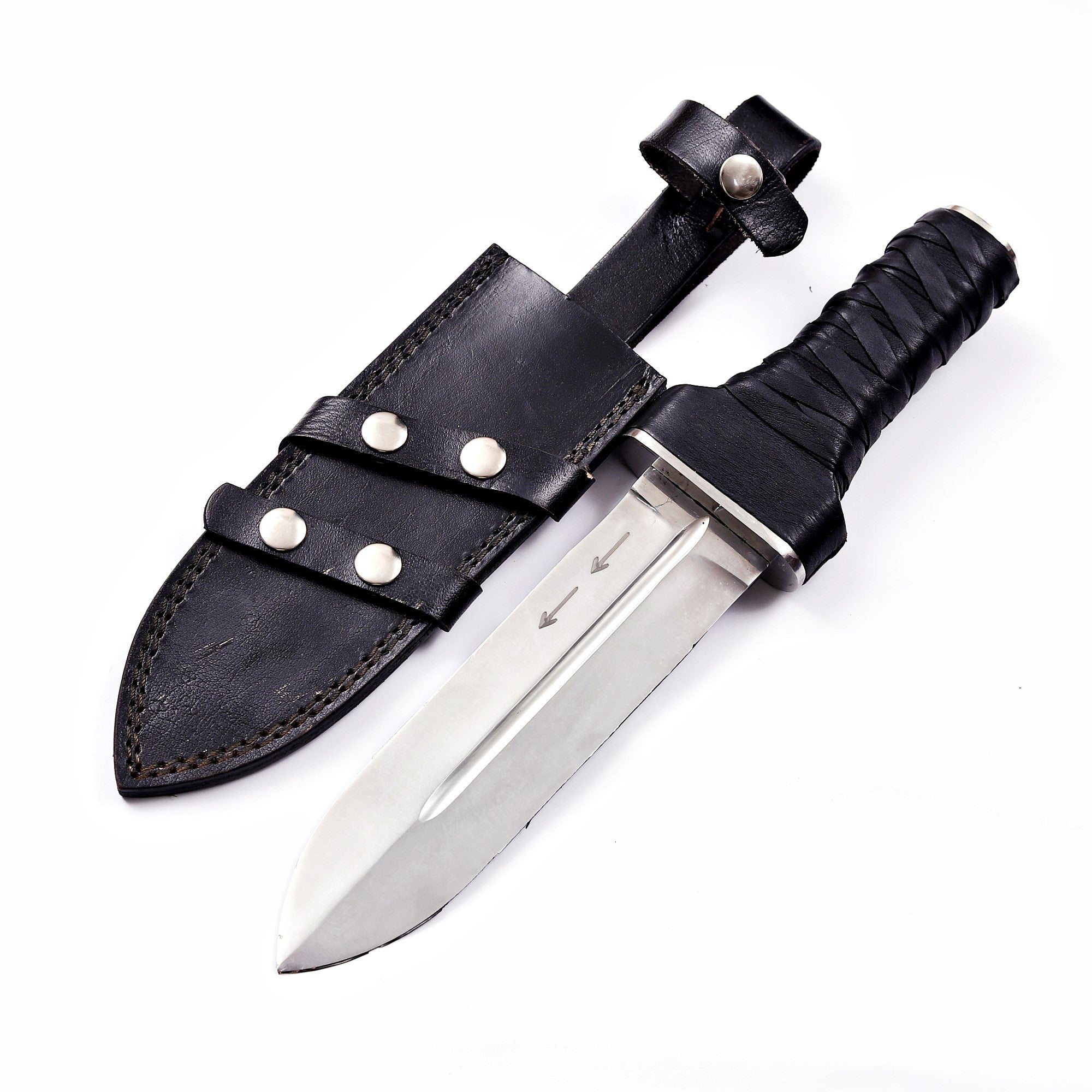 Handmade Thorfinn Dagger Anime Replica Steel Blade Leather Sheath