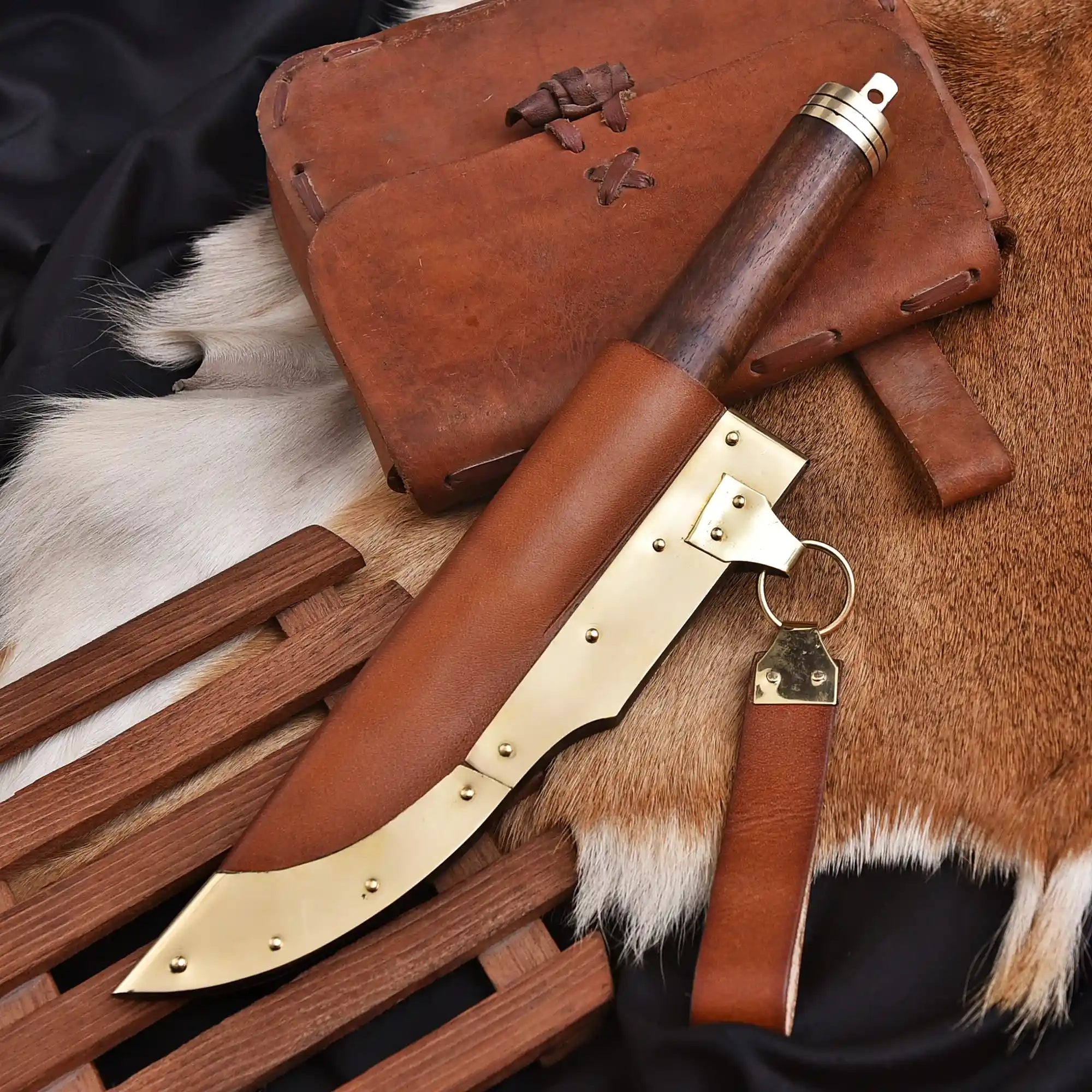 Hand forged Viking Seax knife with High Carbon Steel blade
