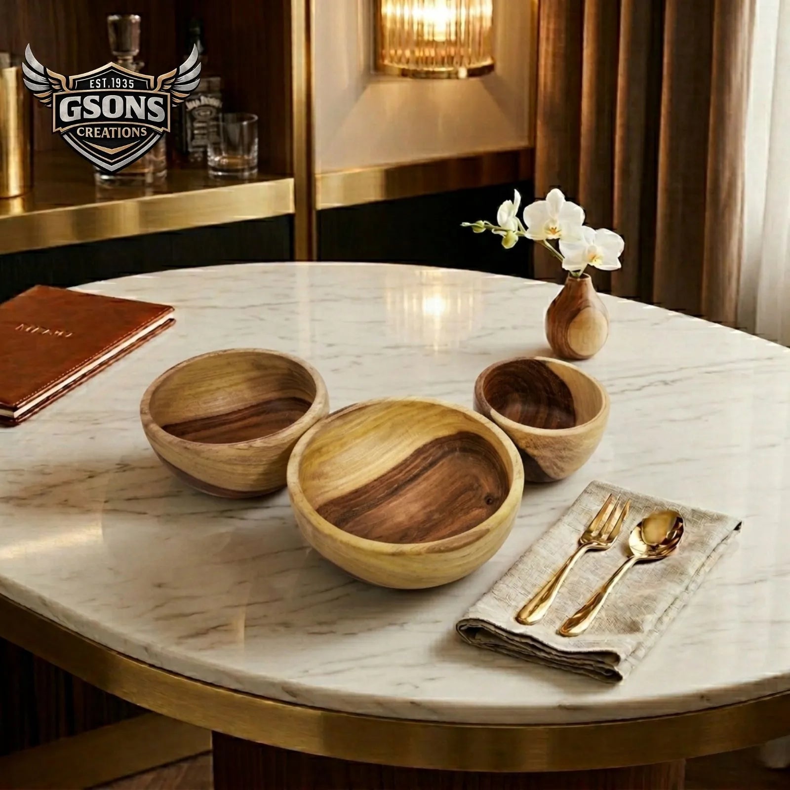 Handmade Rosewood Bowl Set of 3