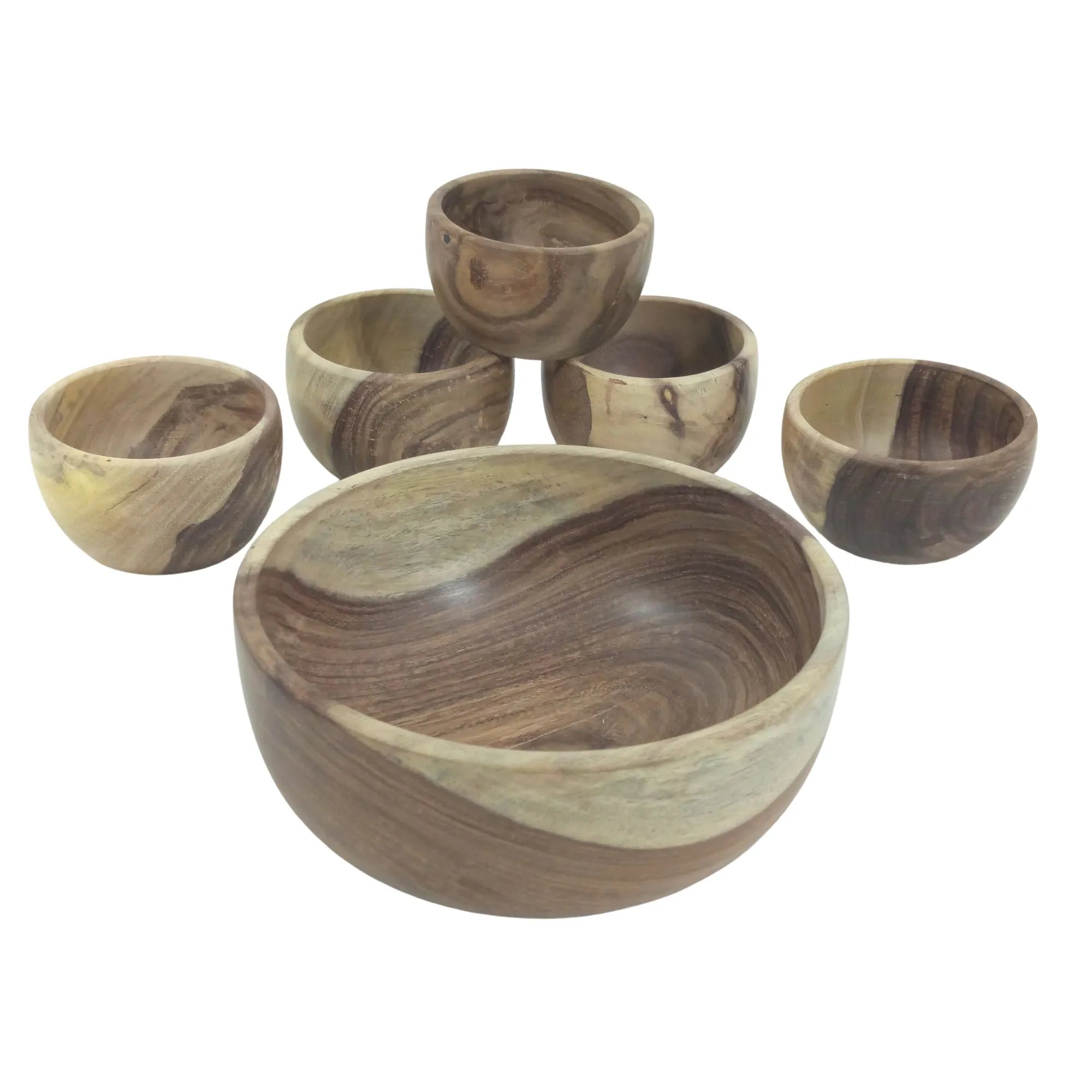 Handcrafted artisan wooden bowl collection for kitchen and dining