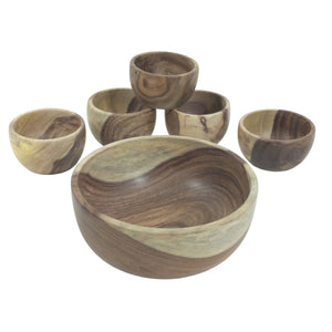 Handcrafted artisan wooden bowl collection for kitchen and dining