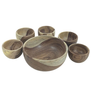 Farmhouse dining bowl set made from natural rosewood