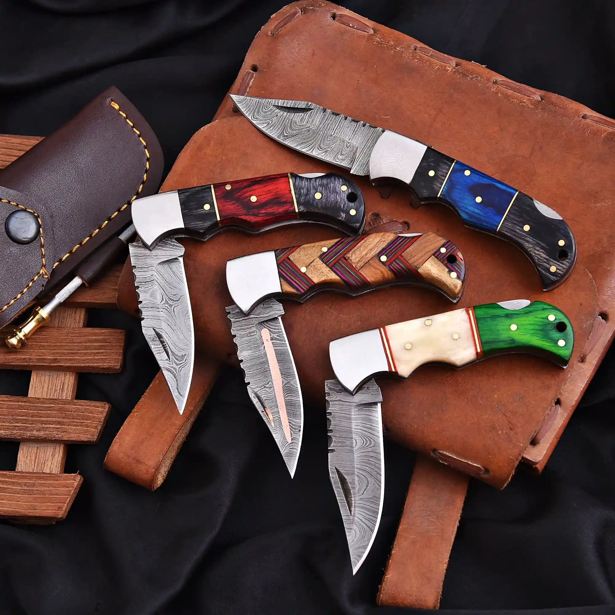 Handmade EDC folding knife with premium handle