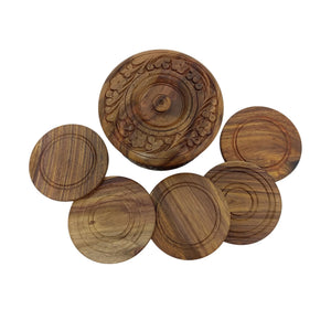Handmade wooden drink coasters for tea and coffee cups