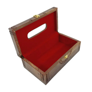 Luxurious red velvet interior lining tissue box